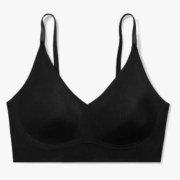 True & Co Black True Body Lift Triangle Adjustable Strap Wireless Bra Size M - Picture 1 of 4